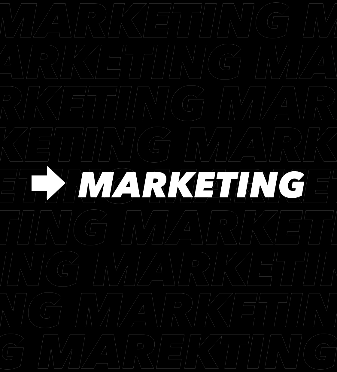 Marketingowa notatka graficzna na stole z ręką i napisem marketingowym