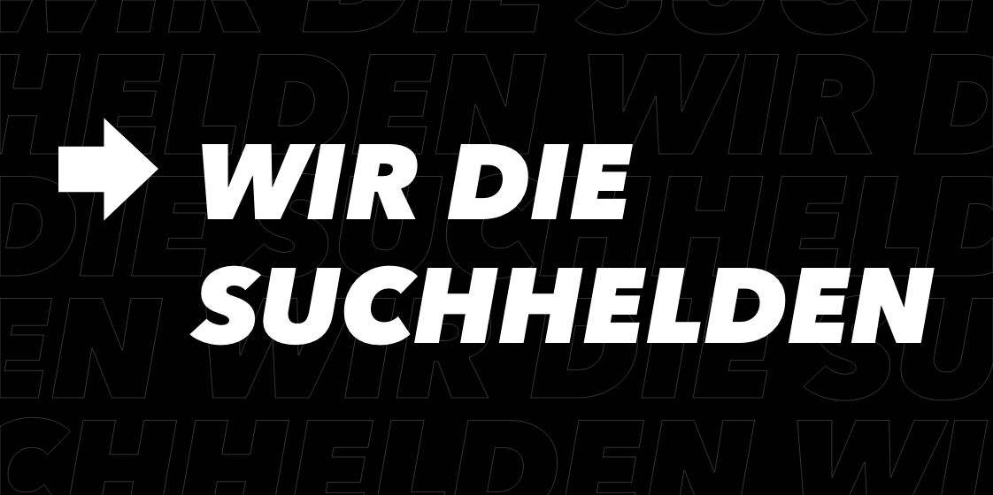 Biuro Suchhelden z napisem Jesteśmy Suchhelden